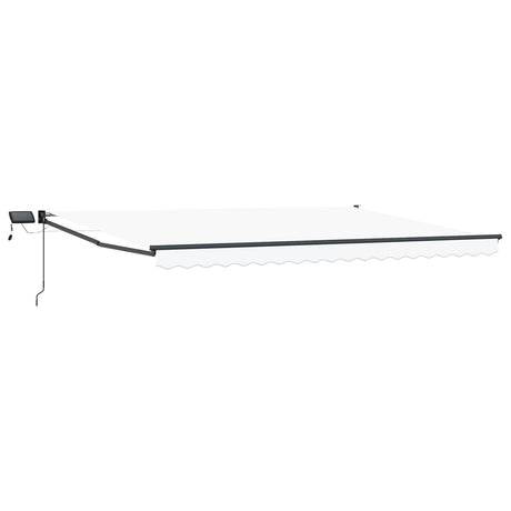 Vidaxl handbediende luifel met led's wit en antracietkleurig 4 × 3 m
