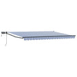 Vidaxl handbediende luifel met led's blauw, wit, anthraciet 4,5 × 3 m