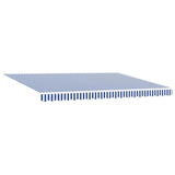 Vidaxl handbediende luifel met led's blauw, wit, anthraciet 4,5 × 3 m
