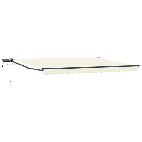 Vidaxl handbediende luifel met led's crème en antraciet 4,5 × 3 m