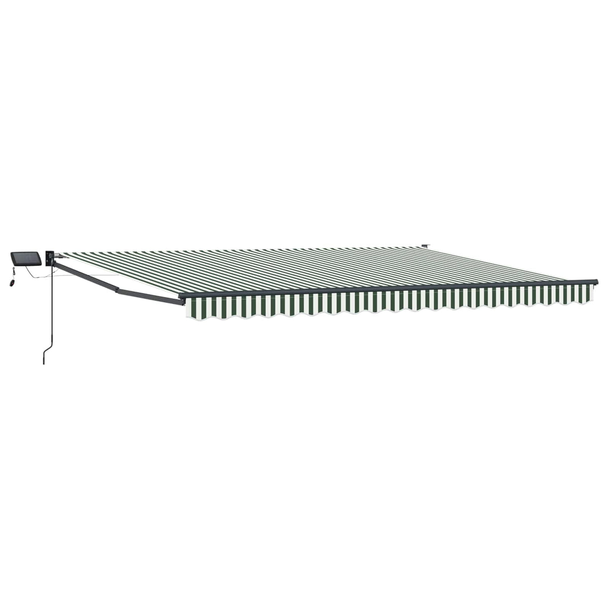 Vidaxl handbediende luifel met led's groen, wit, anthraciet 4,5 × 3 m