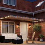 Vidaxl handbediende luifel met led's blauw, oranje, anthraciet 5 x 3 m