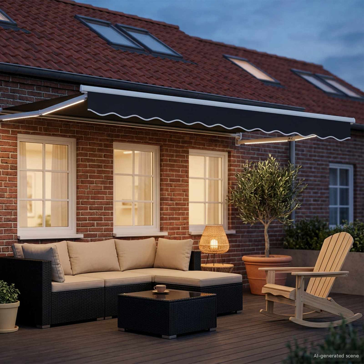 Vidaxl elektrisch uittrekbaar zonnescherm antraciet 2,5 x 2 m