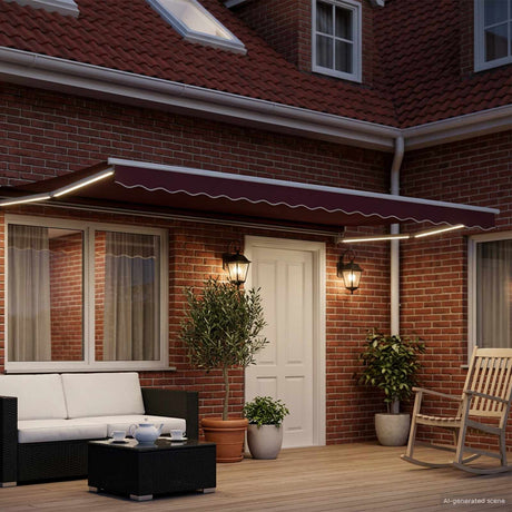 Vidaxl elektrisch uittrekbaar zonnescherm bordeaux rood 4,5 × 3 m