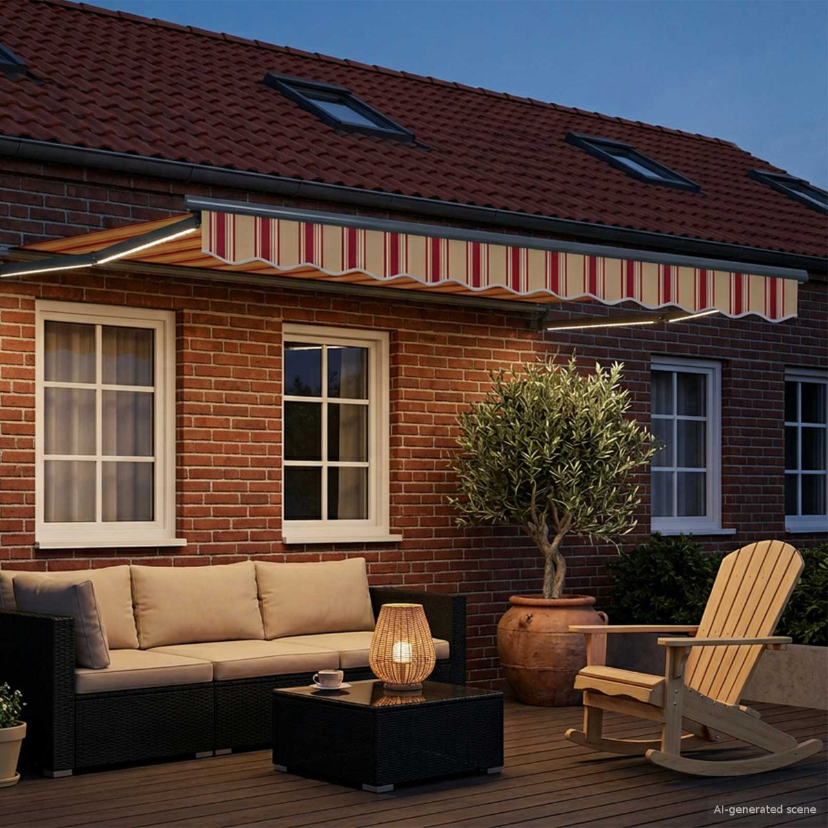 Vidaxl elektrisch uittrekbaar zonnescherm multikleur 3,5 x 2 m