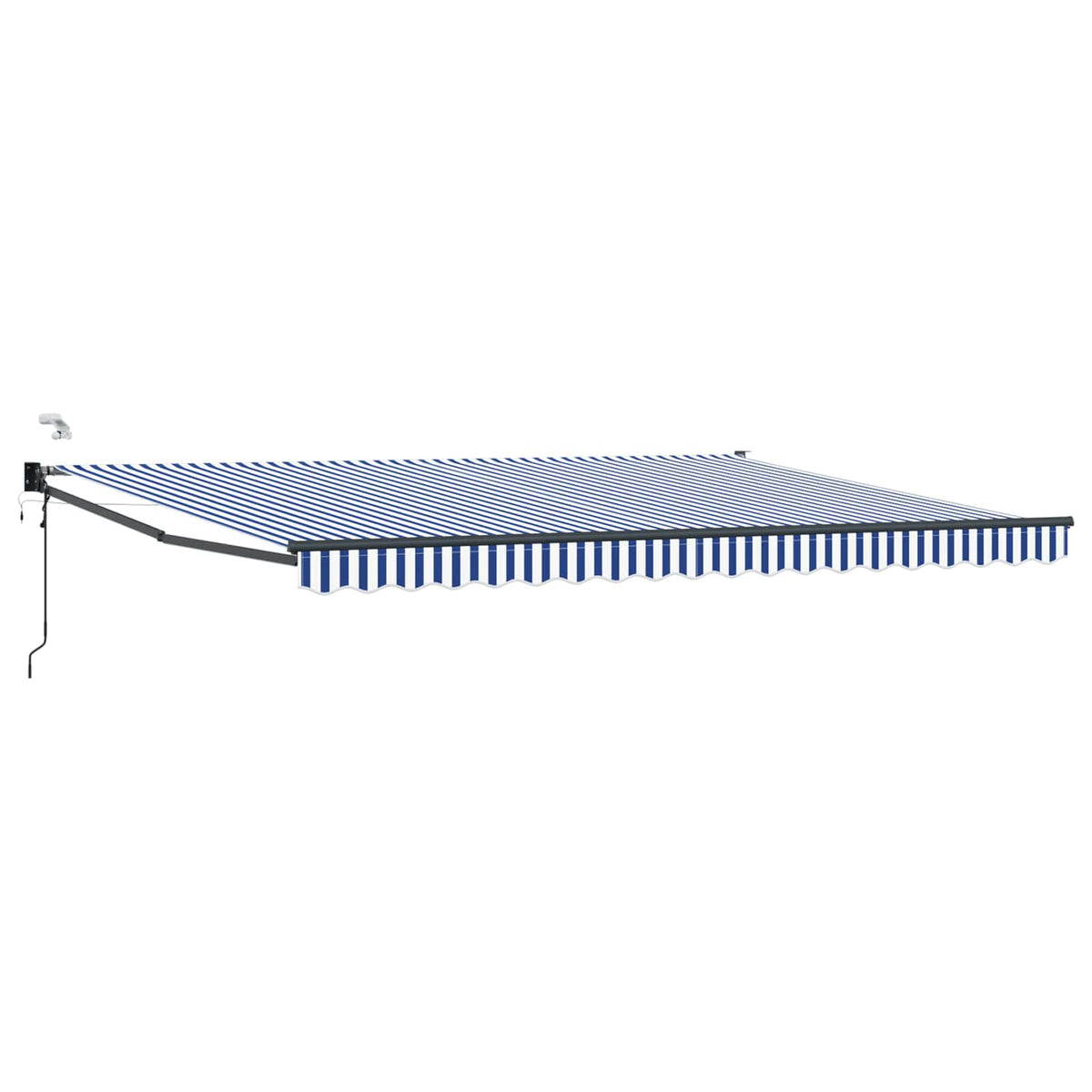 Vidaxl elektrisch uittrekbaar zonnescherm blauw en wit 4,5 × 3 m
