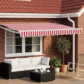 Vidaxl elektrisch uittrekbaar zonnescherm rood en wit 3 x 2,5 m