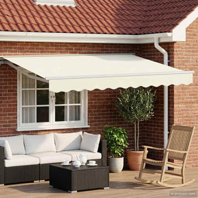 Vidaxl handmatig uitschuifbare luifel crèmekleurig 3 x 2,5 m