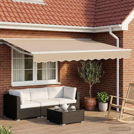 Vidaxl handmatig uitschuifbare luifel beige 3 x 2,5 m