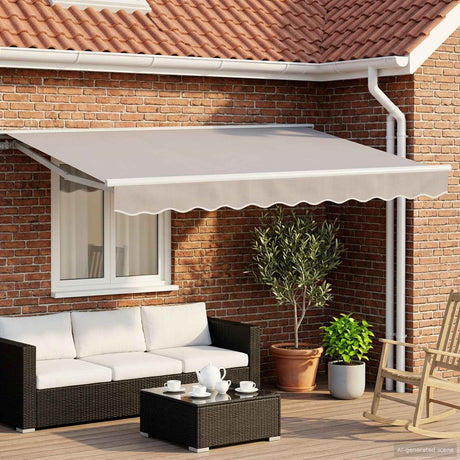 Vidaxl handmatig uitschuifbare luifel lichtgrijs 3 x 2,5 m