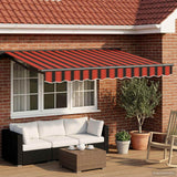 Vidaxl handmatig uitschuifbare luifel oranje, zwart en geel 3,5 x 2 m