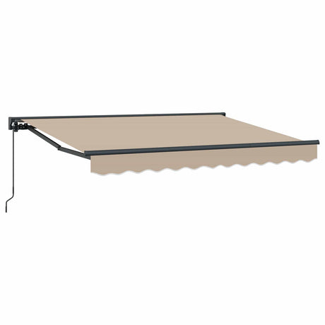 Vidaxl handmatig uitschuifbare luifel beige 3,5 x 2 m