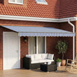 Vidaxl handmatig uitschuifbare luifel blauw en wit 4 x 2 m