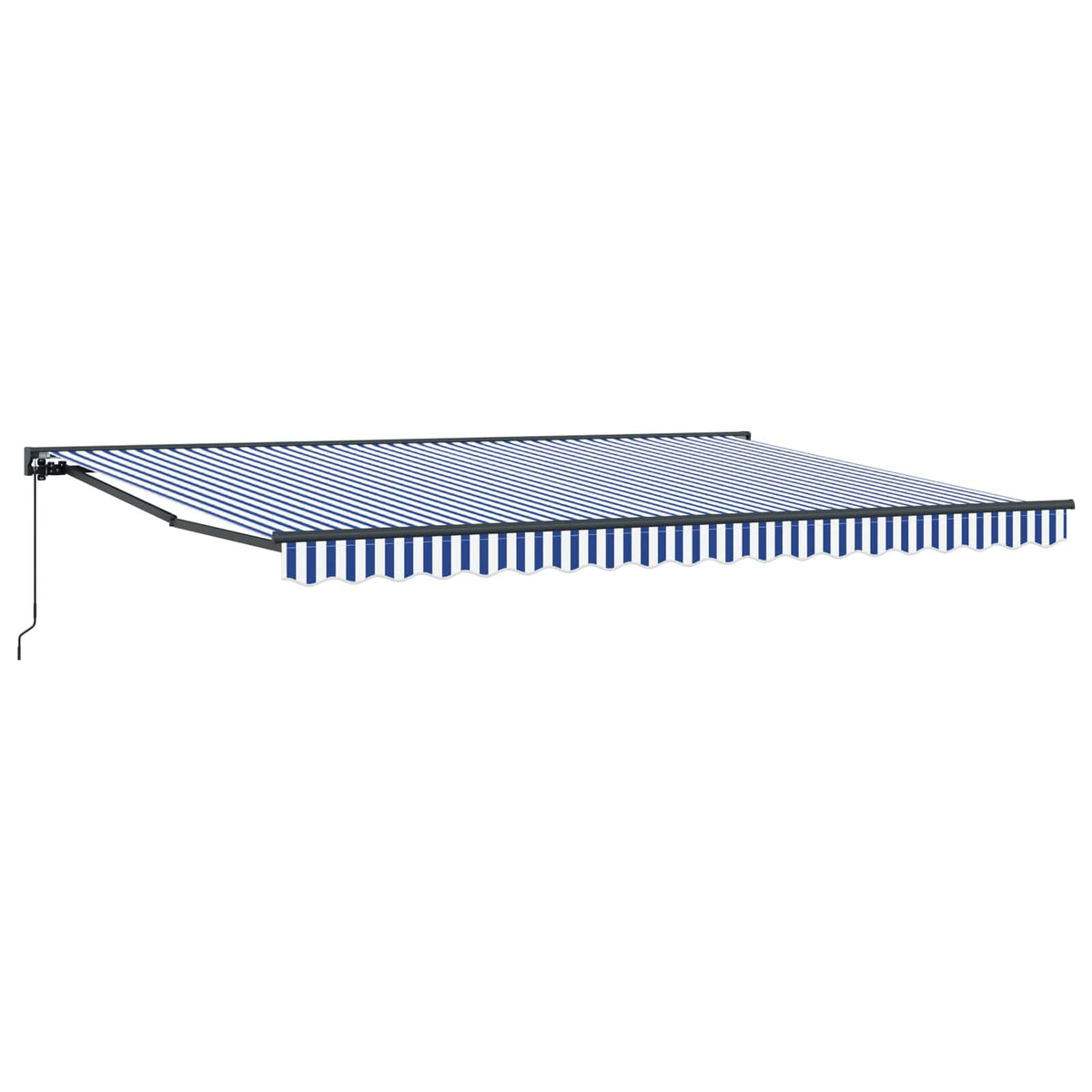 Vidaxl handmatig uitschuifbare luifel blauw en wit 4 x 2 m