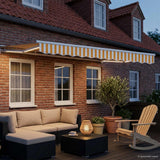 Vidaxl handmatige luifelhouder met led's geel en wit 2,5 x 2 m
