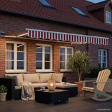 Vidaxl handmatige luifelhouder met led's rood en wit 3 x 2,5 m