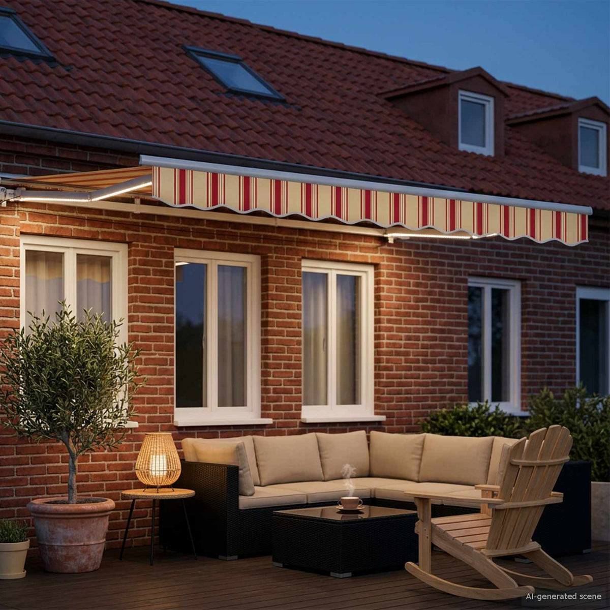 Vidaxl handmatige luifelhouder met led's 3,5 x 2,5 m