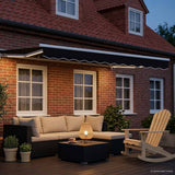 Vidaxl handmatige luifelhouder met led's zwart en wit 3,5 x 2,5 m