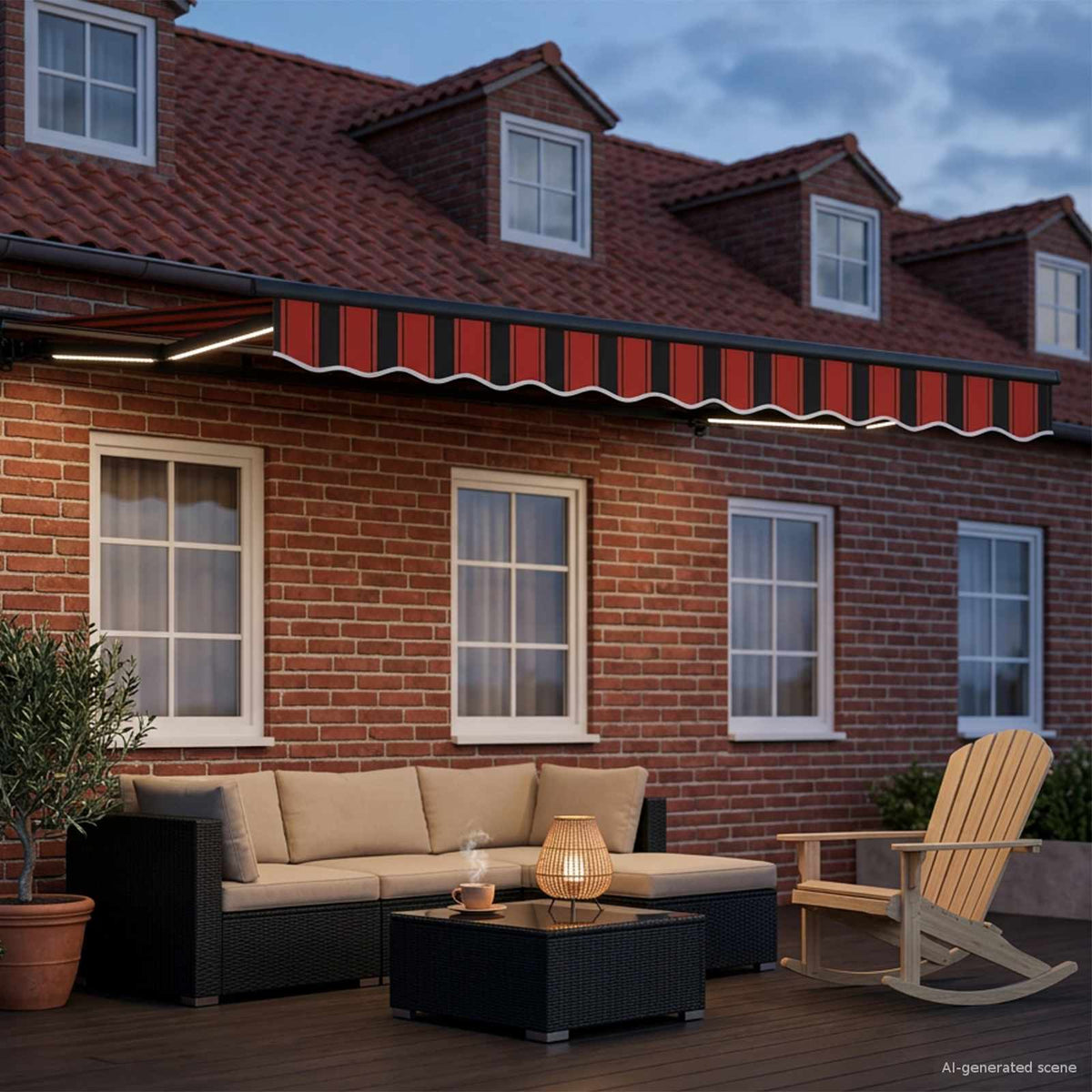 Vidaxl handmatige luifelhouder met led's 2,5 x 2 m