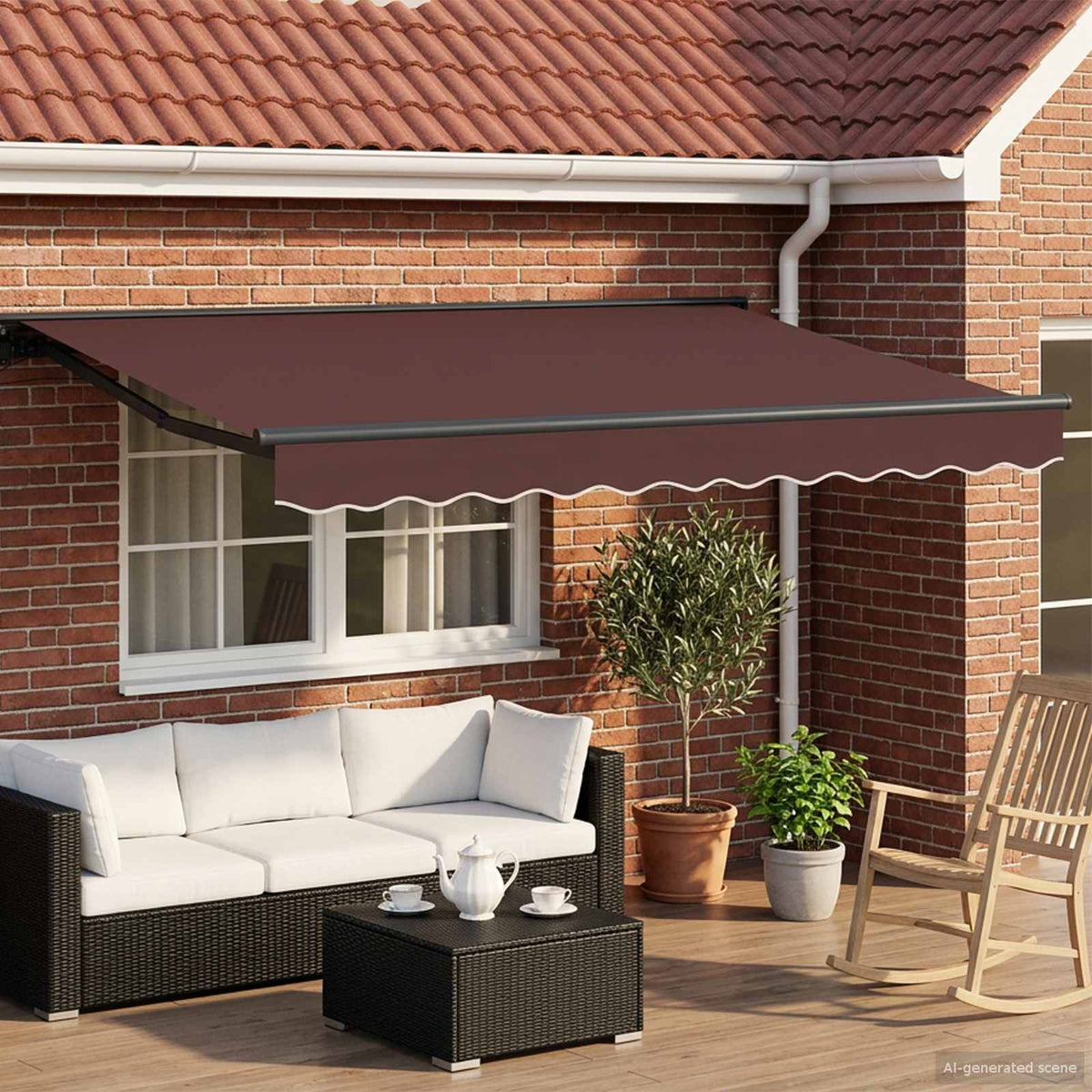 Vidaxl handmatige luifelhouder met led's 2,5 x 2 m
