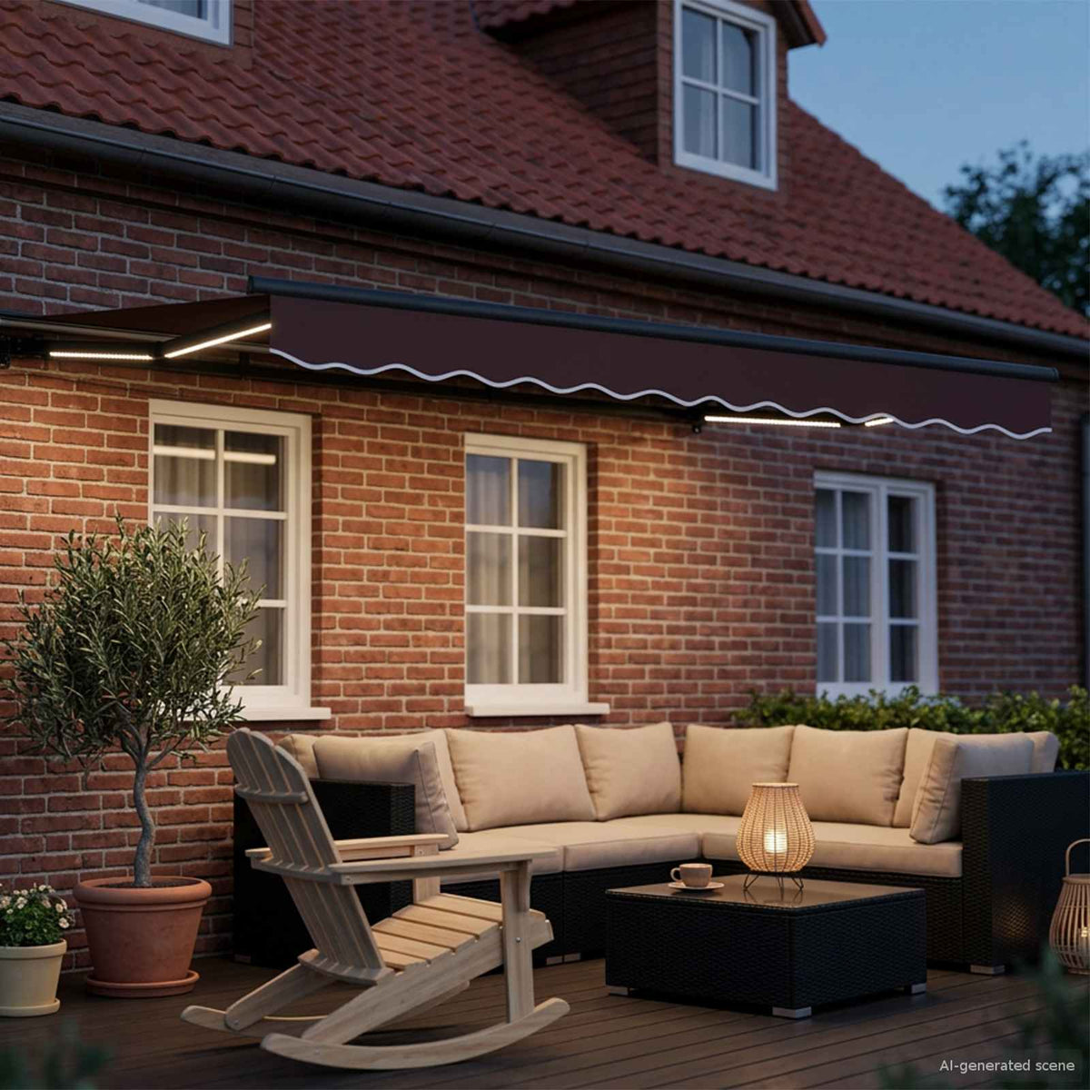 Vidaxl handmatige luifelhouder met led's 2,5 x 2 m
