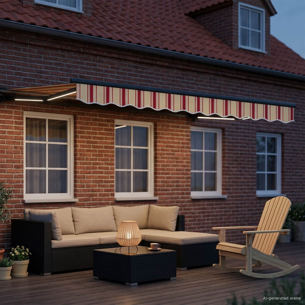 Vidaxl handmatige luifelhouder met led's 2,5 x 2 m