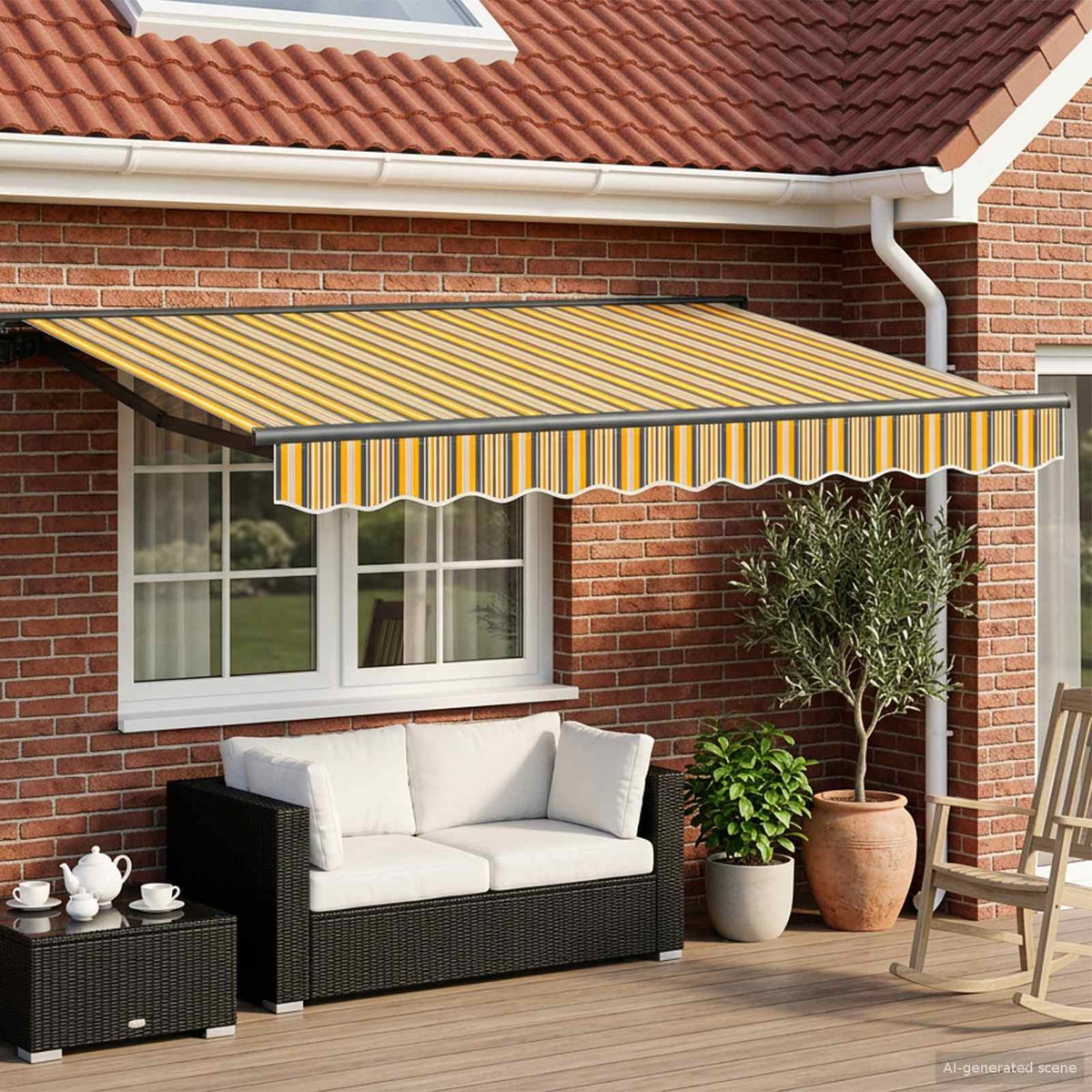 Vidaxl handmatige luifelhouder met led's 2,5 x 2 m