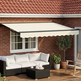 Vidaxl handmatige luifelhouder met led's crème en antraciet 3,5 x 2 m