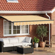 Vidaxl handmatige luifelhouder met led's 3,5 x 2 m