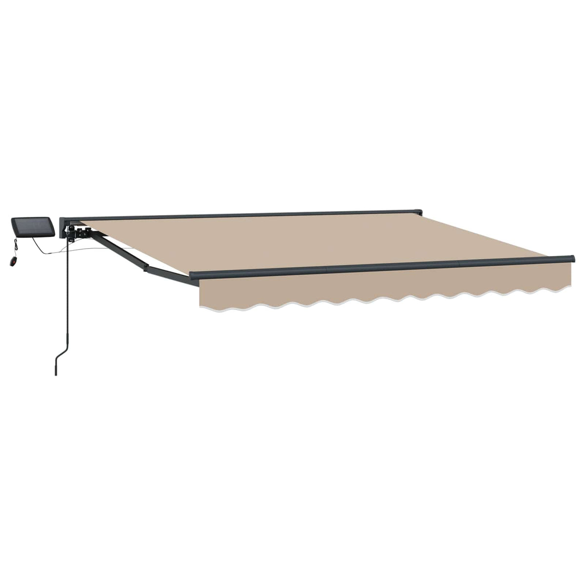 Vidaxl handmatige luifelhouder met led's beige en antraciet 3,5 x 2 m