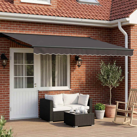 Vidaxl handmatige luifelhouder met led's antracietkleurig 4 x 2 m