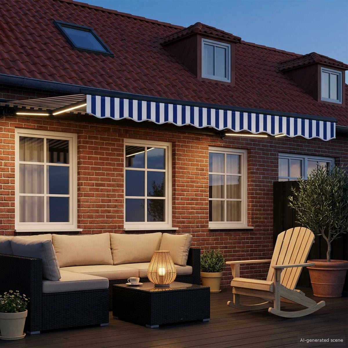 Vidaxl handmatige luifelhouder met led's 3 x 2,5 m