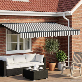 Vidaxl handmatige luifelhouder met led's antraciet en wit 3 x 2,5 m