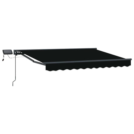 Vidaxl handmatige luifelhouder met led's zwart en anthraciet 3 x 2,5 m