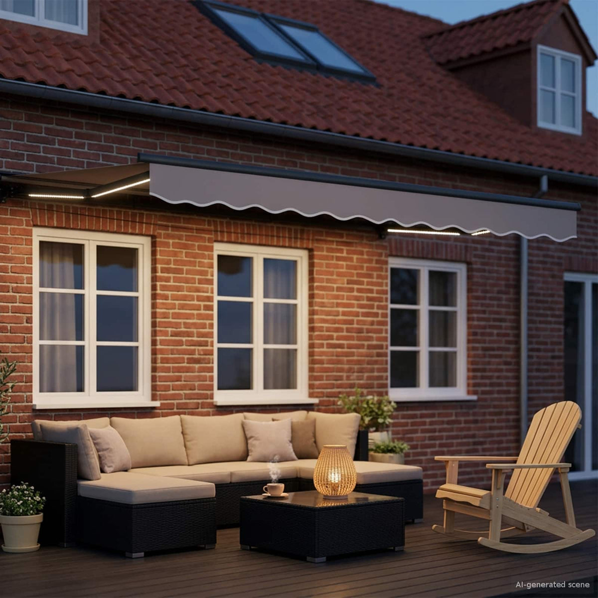 Vidaxl handmatige luifelhouder met led's 3 x 2,5 m