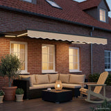 Vidaxl handmatige luifelhouder met led's 3,5 x 2,5 m