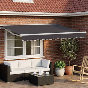 Vidaxl elektrisch uittrekbaar zonnescherm antraciet en wit 3,5 x 2,5 m
