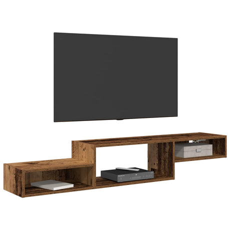 Vidaxl wandgemonteerd tv-meubel muurmontage oud hout 150 x 28 x 26 cm