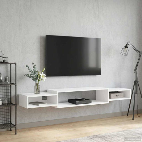 Vidaxl wandgemonteerd tv-meubel muurmontage wit 180 x 28 x 21 cm
