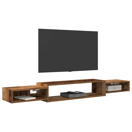 Vidaxl wandgemonteerd tv-meubel muurmontage oud hout 180 x 28 x 21 cm