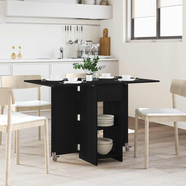 Vidaxl eettafel 115 x 70 x 75 cm bewerkt hout zwart eiken rechthoekig