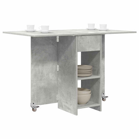Vidaxl eettafel 115 x 70 x 75 cm bewerkt hout betongrijs rechthoekig