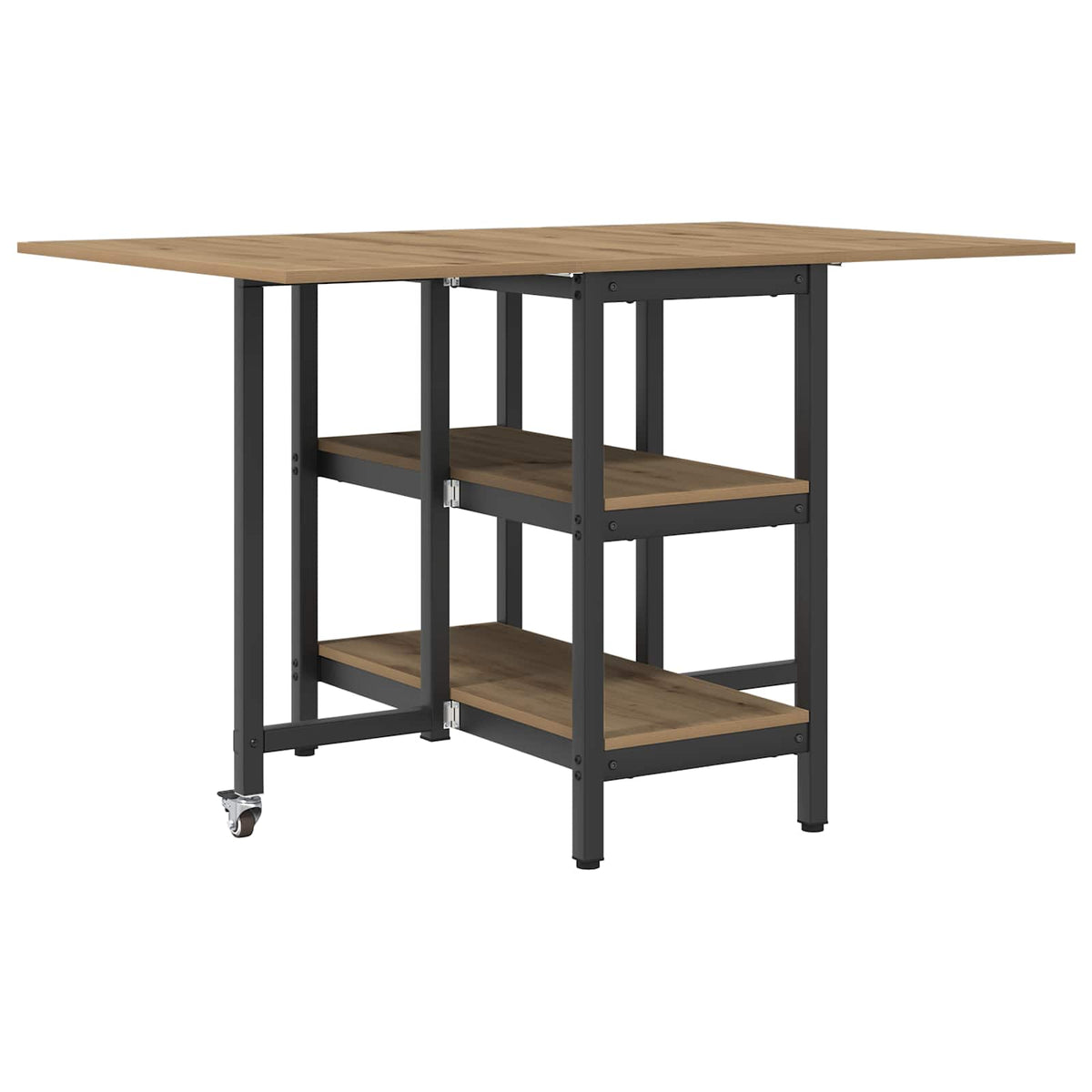 Vidaxl eettafel 122 x 80 x 76,5 cm bewerkt hout artisanaal eiken