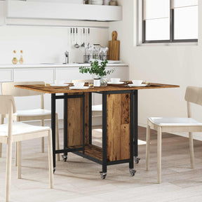 Vidaxl opvouwbare eettafel met wielen 130 x 80 x 76,5 cm staal pb