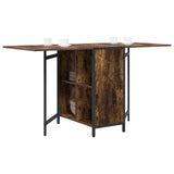 Vidaxl eettafel 144 x 60 x 75 cm bewerkt hout gerookt eiken