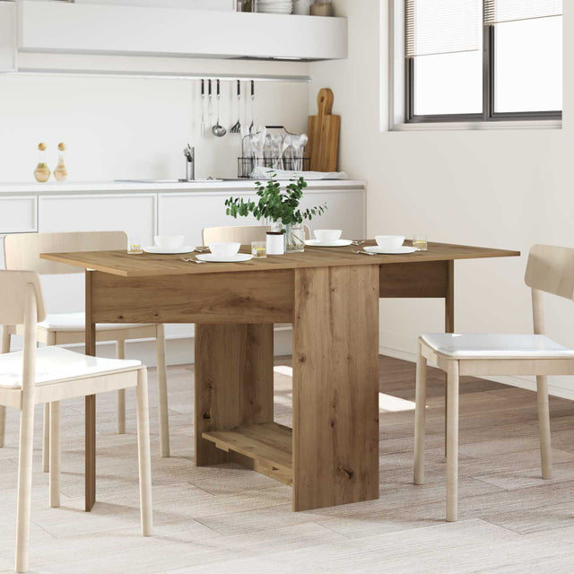 Vidaxl eettafel 138 x 70 x 73,5 cm bewerkt hout artisanaal eiken