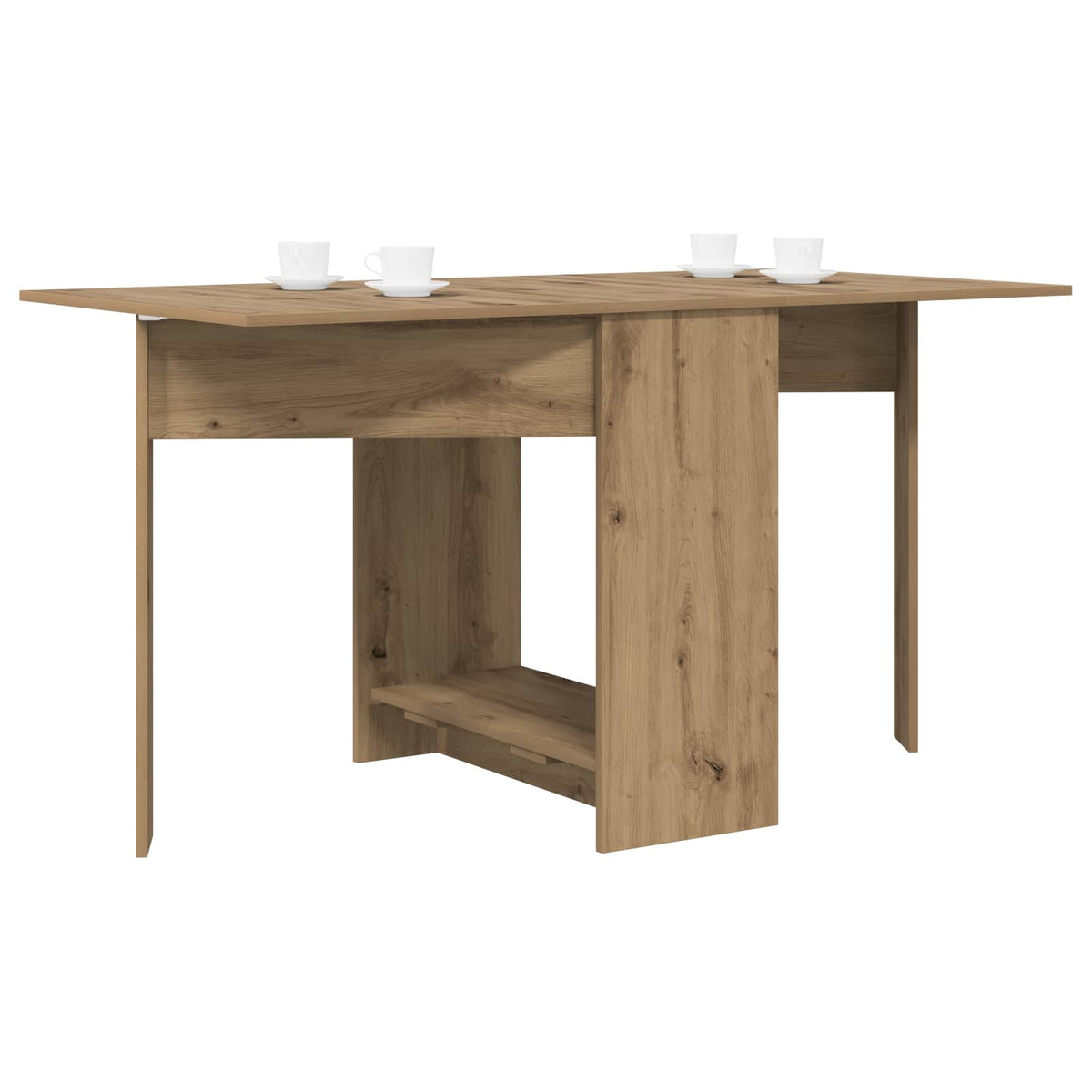 Vidaxl eettafel 138 x 70 x 73,5 cm bewerkt hout artisanaal eiken