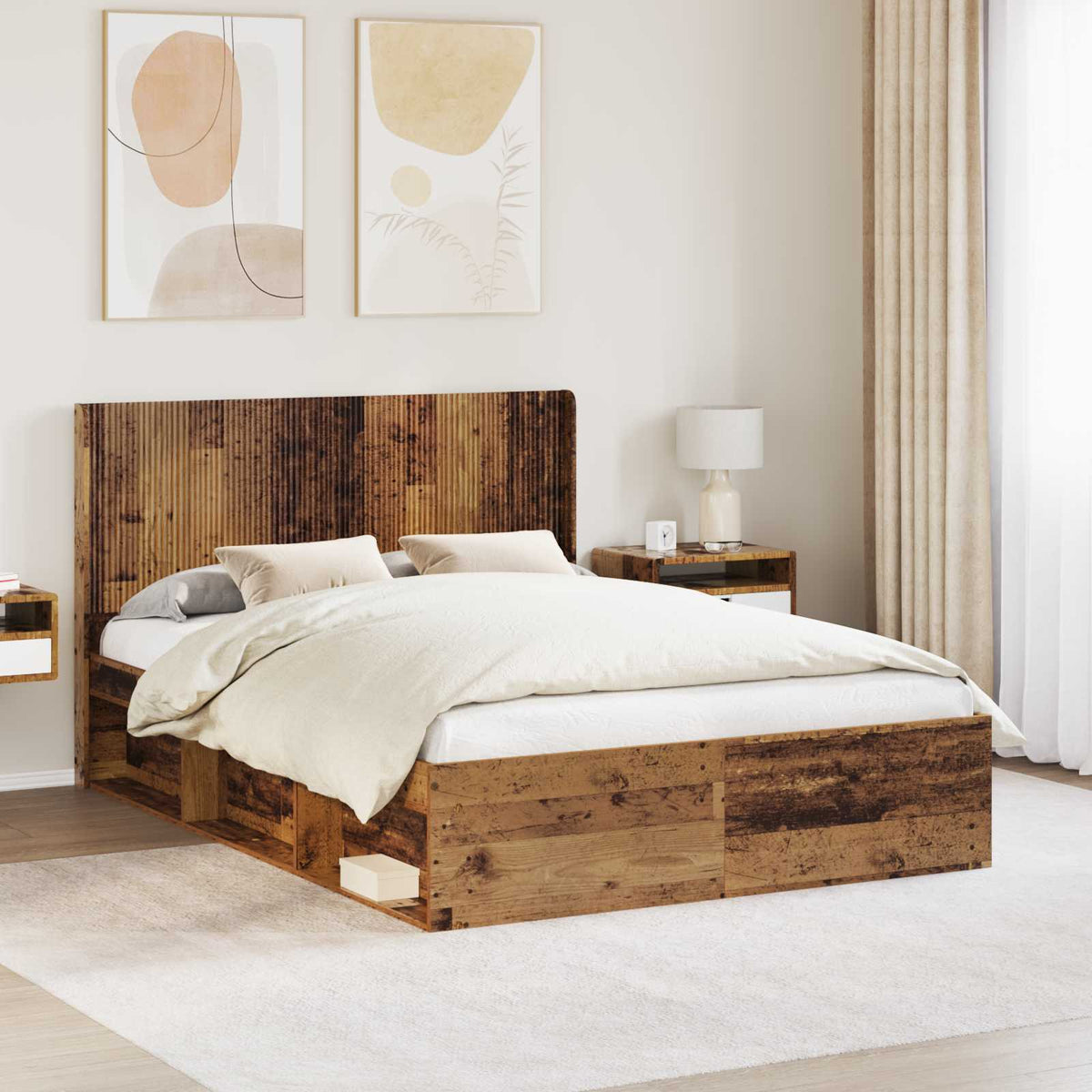 Vidaxl hoofdbord oud hout bewerkt hout