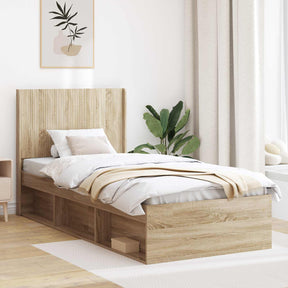 Vidaxl hoofdbord sonoma eiken bewerkt hout