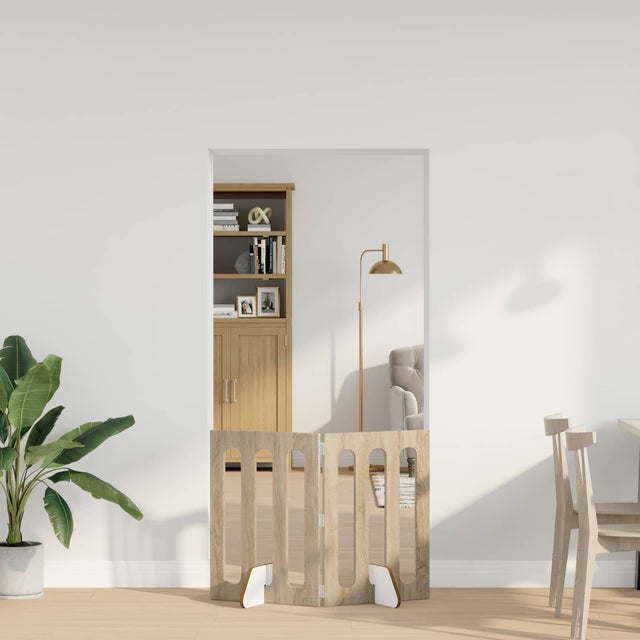 Vidaxl opvouwbaar huisdierhek 2 st sonoma eiken 100,5 x 38 x 70 cm